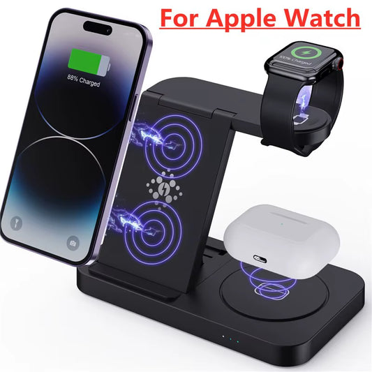 4 in 1 Wireless Charger Stand for Iphone 15 14 13 12  S23 S22 Ultra Note Galaxy Watch Foldable Fast Charging Station Dock